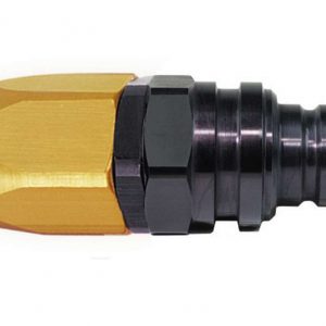 Q/R #6 Str Hose End Gold/Black JFT32606