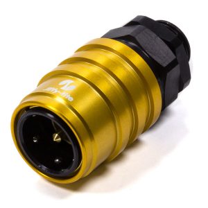 Q/R Male #8 ORB to #8 Socket Valved Gold/Black JFT51108