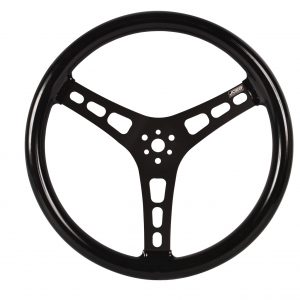 Steering Wheel 15in Flat Rubber Coated w/ Black JOE13535-CB