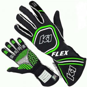 Glove Flex Large Black / Flo Green SFI 3.3/5 K1R23-FLX-NFV-L