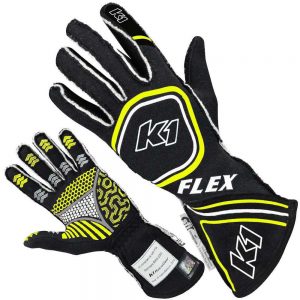 Glove Flex X-Large Black / Flo Yellow SFI 3.3/5 K1R23-FLX-NFY-XL