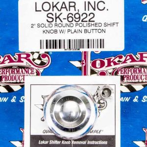 2in Shift Knob Solid Round Polished w/Button LOKSK-6922