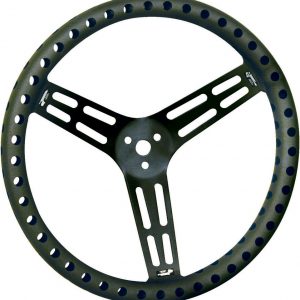 Steering Wheel 15in Dished Drilled Black LON52-56838