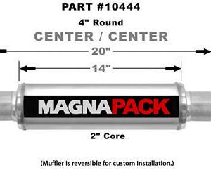 4in Round Muffler 2in In/Out MAG10444