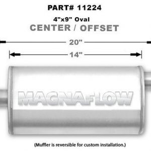 Stainless Muffler 2in Center In / Offset Out MAG11224