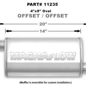 Stainless Muffler 2.25in. Offset In/Out MAG11235