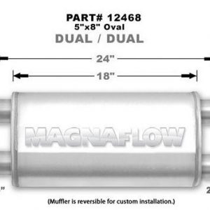 Stainless Muffler 2.5in Dual In / Dual Out MAG12468