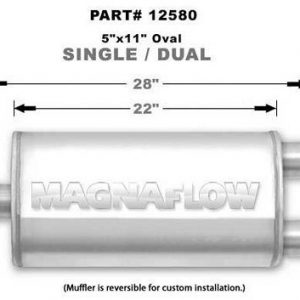 Stainless Muffler Single 2.5in In Dual 2.25in Out MAG12580