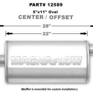Stainless Muffler 3in Center In / Offset Out MAG12589