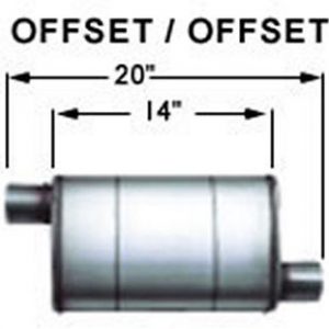 Stainless Muffler 3in Offset In / Out MAG13239