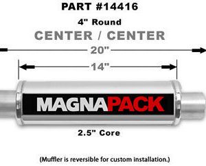Stainless Bullet Muffler 2.5in In/Out MAG14416