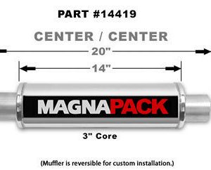 Stainless Bullet Muffler 3in In/Out MAG14419