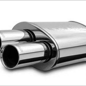 Stainless Muffler 2.25in In / Dual 3in Tips Out MAG14815