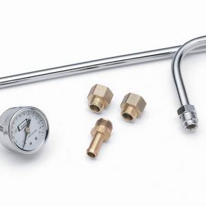 Chrome Fuel Line w/Press Gauge (Demon Carbs) MRG1576