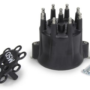 Distributor Cap & Ret- Chevy V8 HEI- Black MSD84333