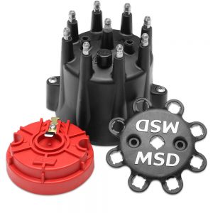 Distributor Cap & Rotor Kit Chevy V8 HEI Black MSD84336