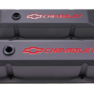 SBC Blk Crinkle Die Cast V/C's - Tall w/Baffle PFM141-116