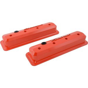 SBC Valve Cover Slant Edge Orange PFM141-841