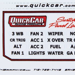 Switch Panel Stickers Large Ignition Panels QRP50-003