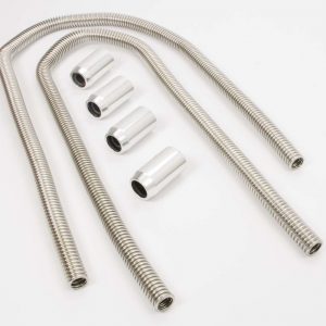 2-44in Stainless Heater Hose Kit w/Chrome Ends RPCR7314