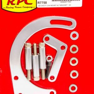 55-69 SBC Steel Low Mt Alt Bracket Chrome RPCR7758