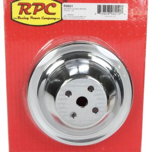 SBC SWP 2 GROOVE WATER P UMP PULLEY CHROME RPCR9601