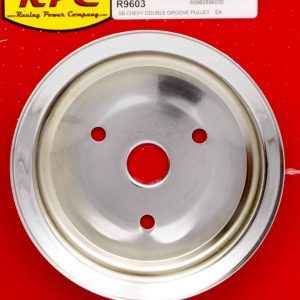 SBC 2GROOVE CRANK PULLEY SHORT PUMP CHROME RPCR9603