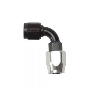 #6 90 Deg Hose End Black/Silver RUS610163