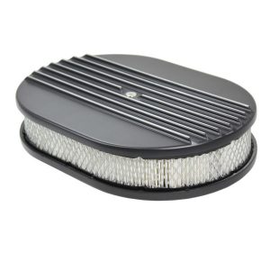 Air Cleaner Kit  12in X 2in Oval Half Finned Top SPC6490BK