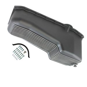 Oil Pan  1958-79 SB Chev y 262-400 Finned Black SPC8442BK