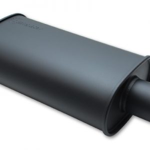 STREETPOWER FLAT BLACK O val Muffler 4in Inlet VIB1154