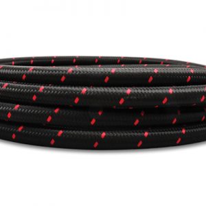 20ft Roll -10 Black Red Nylon Braided Flex Hose VIB11980R
