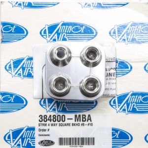 4 Way Square Bulkhead #8 and #10 O-Ring VIN384800-MBA