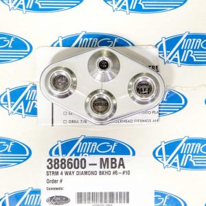 4 Way Diamond Bulkhead #6 & #10 Male O-Ring VIN388600-MBA