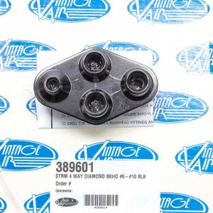 4 Way Diamond Bulkhead #6 and #10 O-Ring VIN389601