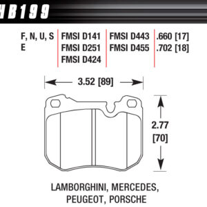 Brake Pads Lamborghini /Porsche HAWHB199E702