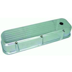 SBC Aluminum Valve Cover Chrome Ball Milled Pair RPCR6130C