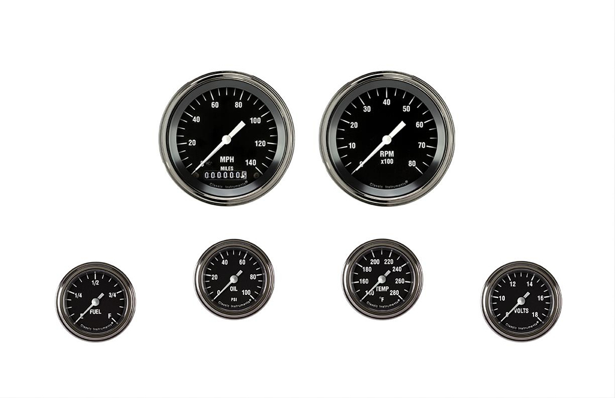 Hot Rod 6 Gauge Set 2-1/8 Full Sweep CLAHR101SLF