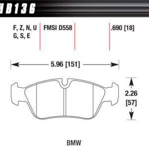 Brake Pads DTC-60 BMW Front HAWHB136G690