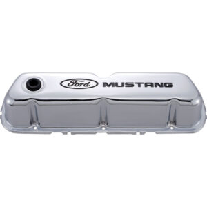 Chrome Steel Valve Cover Set w/Mustang Logo FRD302-100