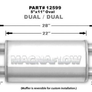 Muffler Stainless 3in Dual In/Out MAG12599