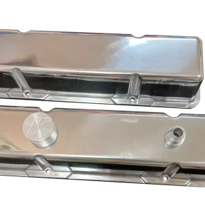 SBC Polished Cast-Alm. Blank Valve Cover Set KEVVC203-2
