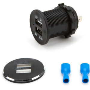 Black Dash Mount Dual Port USB Charger KICKICUSB02