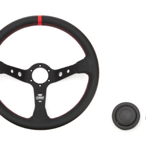 Corsica Steering Wheel Black and Red Leather OMPOD0-1956-073