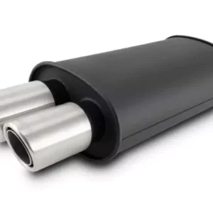 Streetpower Flat Black Oval Muffler 3in Inlet VIB12311