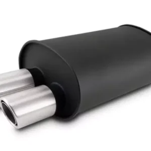 Streetpower Flat Black Oval Muffler 2.5in Inlet VIB12315