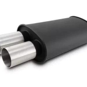 Streetpower Flat Black Oval Muffler 3in Inlet VIB12321