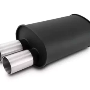 Streetpower Flat Black Oval Muffler 2.5in Inlet VIB12325