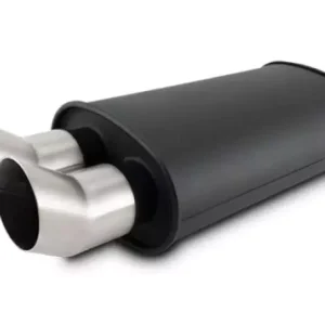 Streetpower Flat Black Oval Muffler 3in Inlet VIB12331