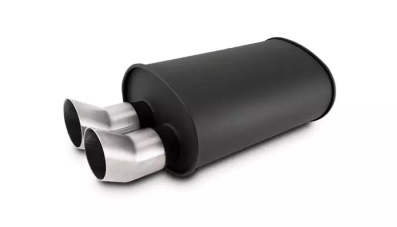 Streetpower Flat Black Oval Muffler 2.5in Inlet VIB12335